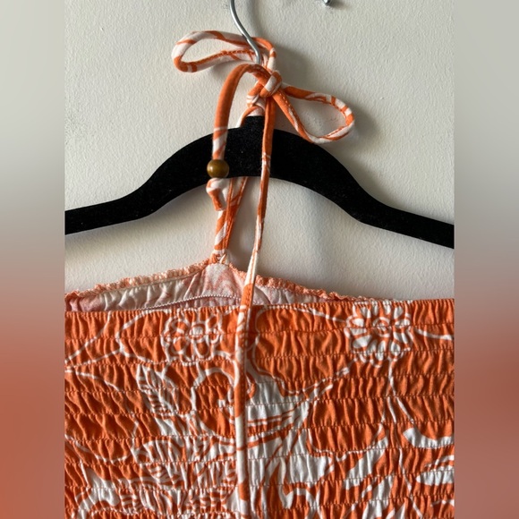 Aeropostale Orange Hawaiian-Theme Summer Halter Dress - Picture 3 of 6